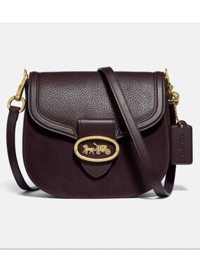 NWT Coach Kat Saddle Bag 88263 Oxblood Leather Suede Crossbody Retired (HTF!)